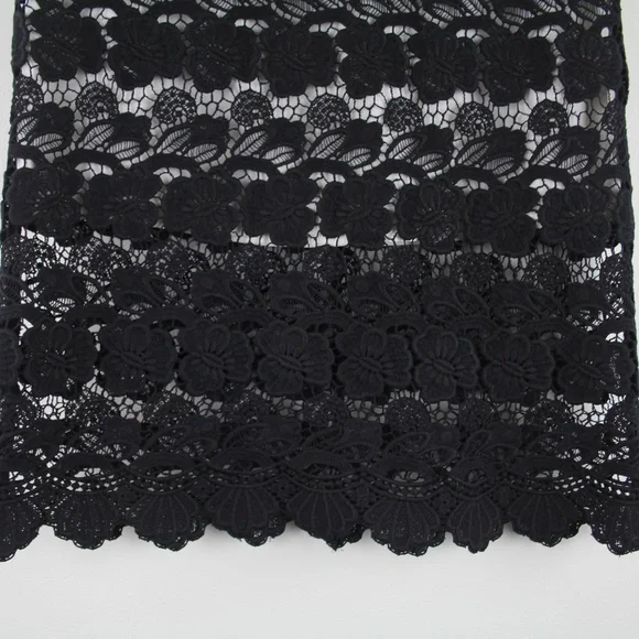 Rebecca Minkoff Angelica Black Floral Lace Overlay White Pencil Skirt 6 - Picture 2 of 4